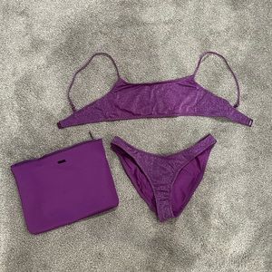 Purple sparkly Triangl bathing suit